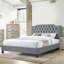 Magnifique lit de velours gris avec cadre de lit moderne capitonné et tête de lit-121061532-121061535