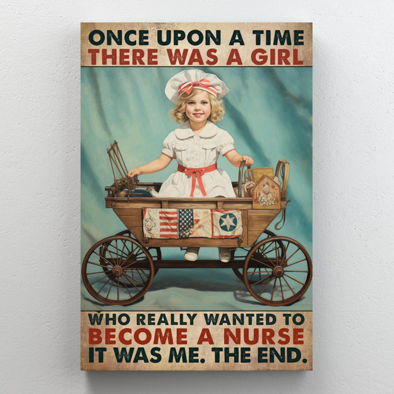 Une fille à devenir infirmière 2 - 1 pièce, reproduction d'art graphique sur toile tendue, H 36 po x l 24 po