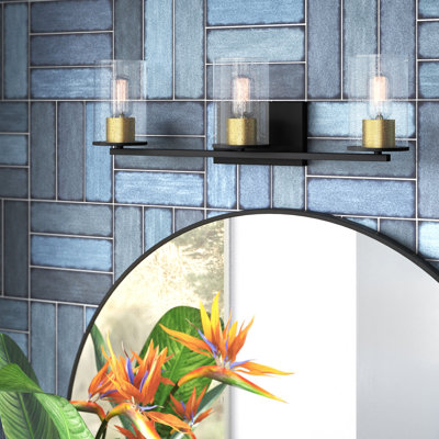 Éclairage pour salle de bain 3 lumières à intensité variable noir Orear