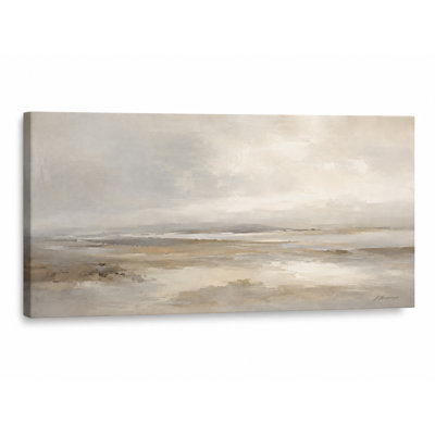 Jadie enveloppé de paysage marin abstrait beige et gris doux