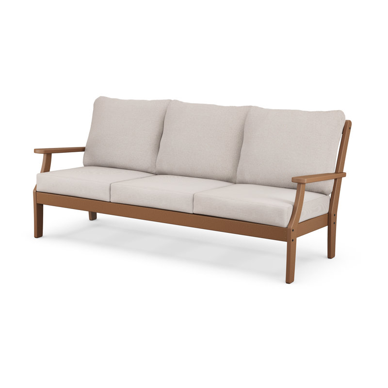 Braxton Deep Seating Sofa, Dune Burlap, Teak