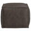 Sheffield 18"W Genuine Leather Boho Square Pouf in Distressed Dark Brown-1700904220