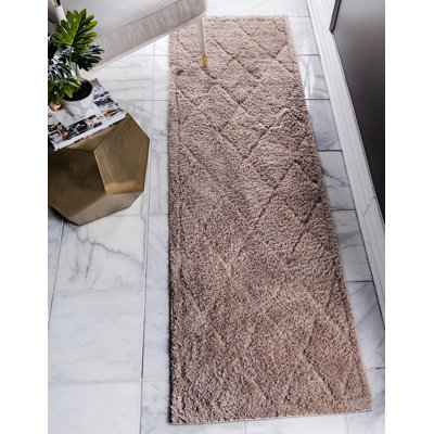Tapis décoratif kaki Lattice
