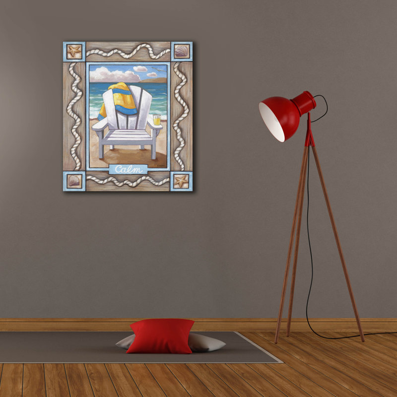 «Beach Chair Calm» par Cathy Horvath-Buchanan, art mural sur toile, H 30 po x l 26 po x P 1,5 po