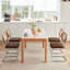 Ensemble de 4 chaises de salle à manger en rotin brun, chaises de cuisine modernes en bois de style Mid-Century, chaises de salle à manger en canne à dossier en filet, chaise Cesca avec pieds en métal chromé-2028437262-2028437263