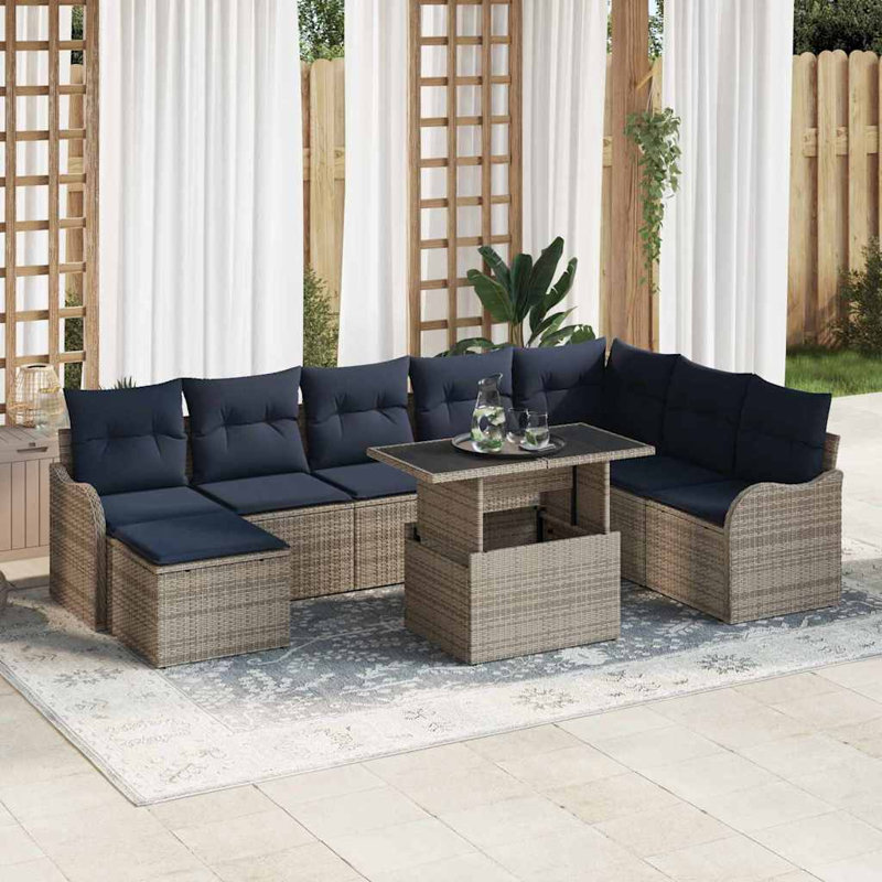 Ensemble de canapé de jardin avec coussin 9 pièces vidaXL