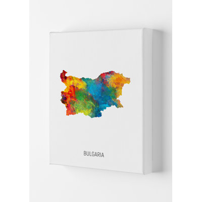 Bulgaria Watercolour Map by Michael Tompsett - 1 Piece Wall Art