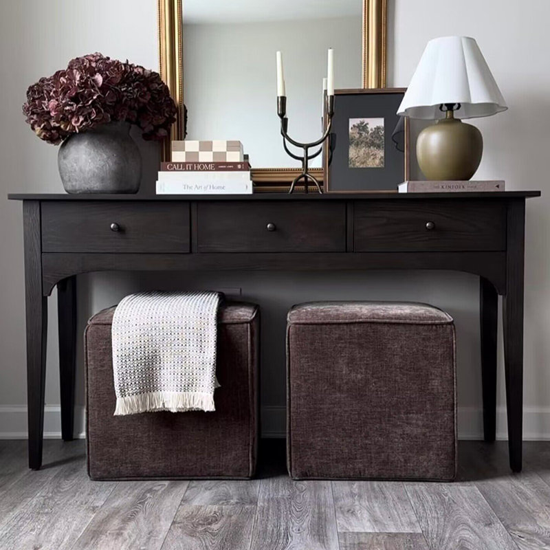 Console style français rétro noir, 31.5" H x 70.9" L x 15.7" W