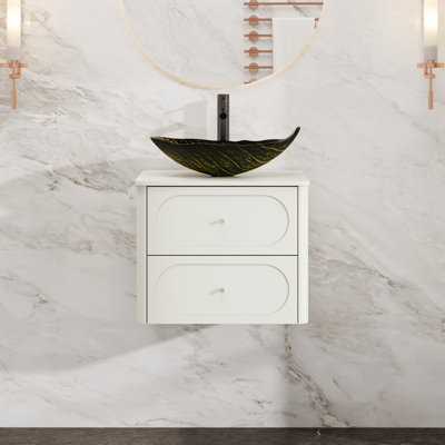 Meuble-lavabo simple mural 24 po avec lavabo vasque, robinet