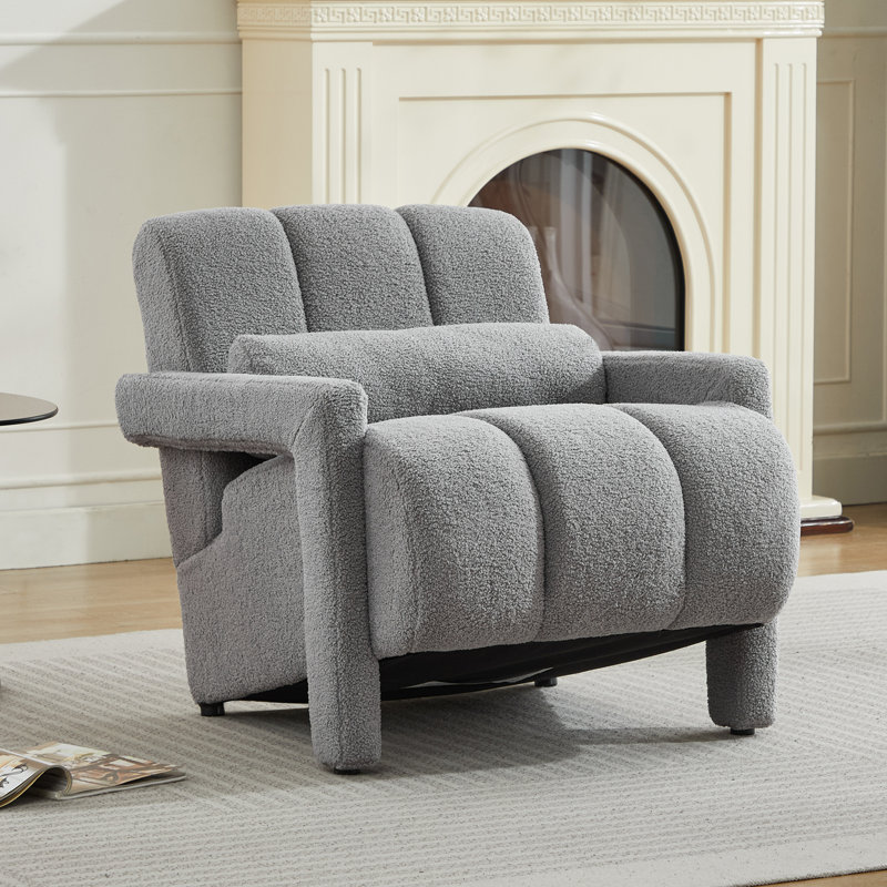 Jakeim 28‘’ Upholstered Accent Chair with Arm, Gray