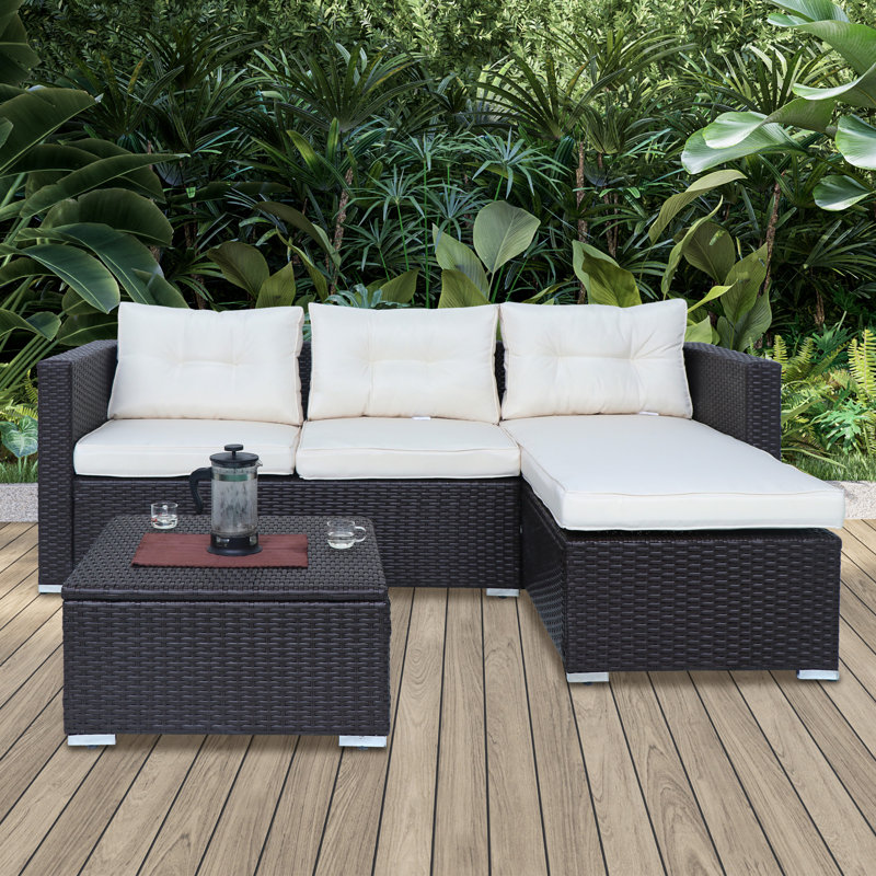 Furlong 3 - Person Modular Patio Conversation Set with Cushions
