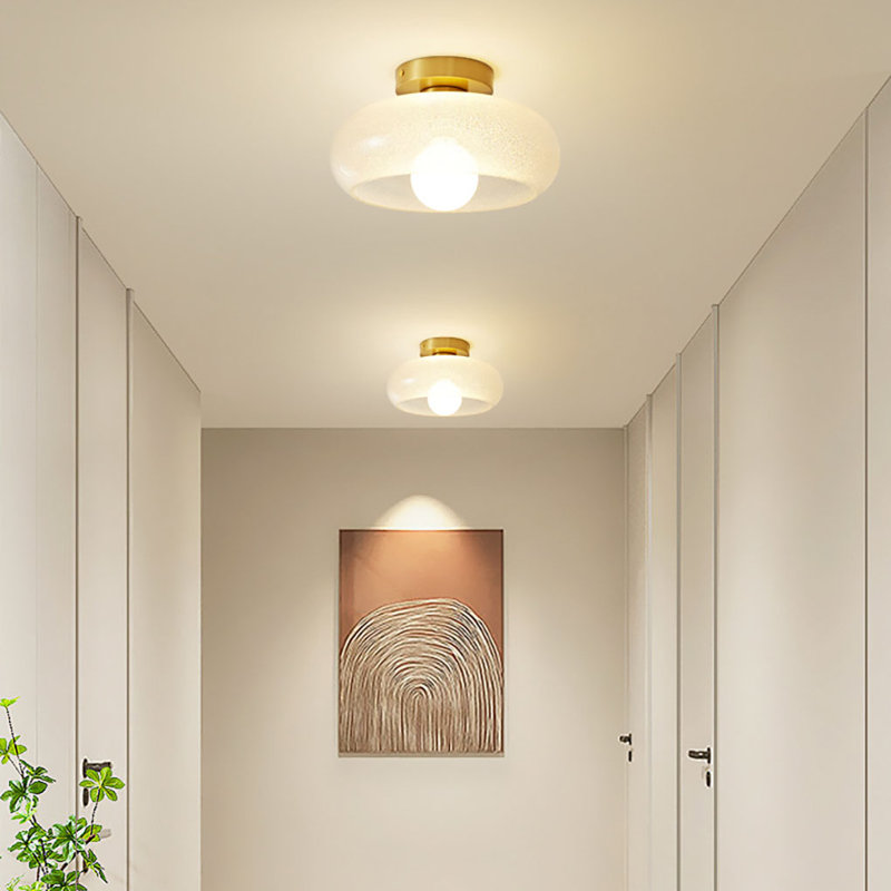 Plafonnier rond en verre transparent