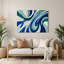 «Lyrical Abstraction 17», art mural en métal bleu-560249769