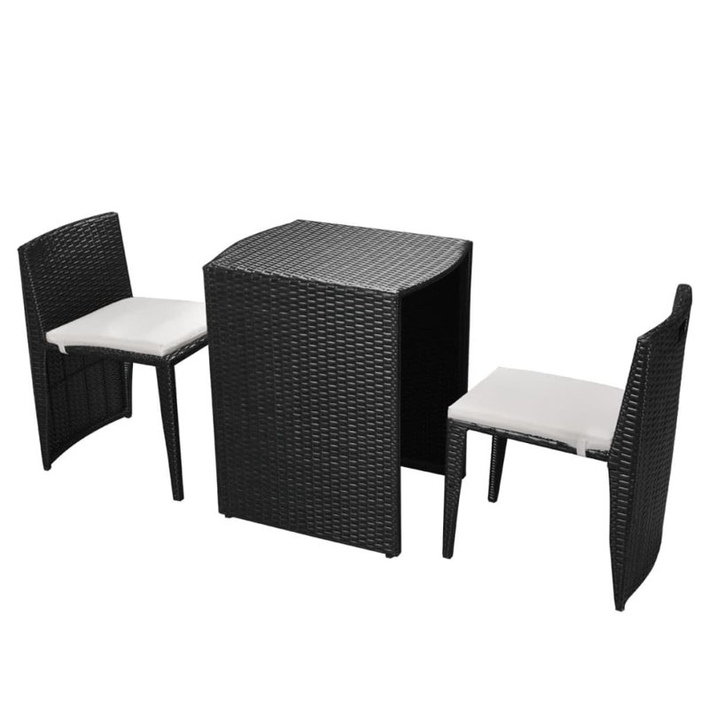 Ensemble de salle à manger d'extérieur noir et blanc crème