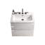 Support pour meuble-lavabo mural blanc brillant 24 po - 3 trous de robinet en céramique, grande capacité de rangement, système silencieux et abondant, système-1648609780