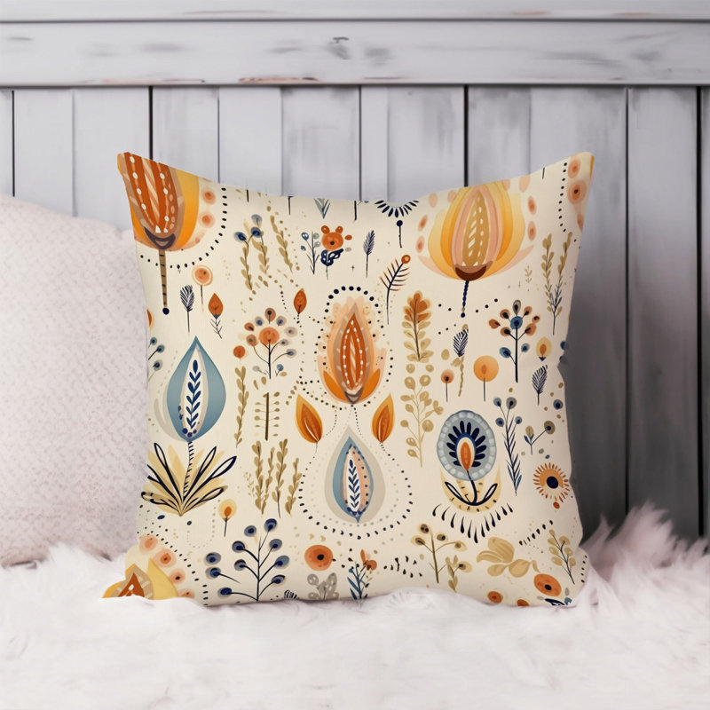 Botanical Bohemian Pattern II Boho, 16" H x 16" W