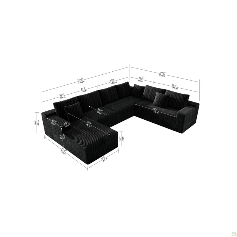 Siège modulaire modulaire pour canapé, canapé rembourré compressé, aucun assemblage requis, combinaison gratuite de 4 pièces