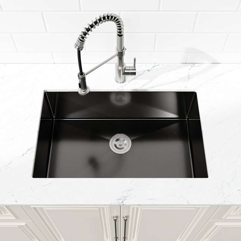 304 Stainless Steel Kitchen Sink 30" X 19" - Black Undermount Workstation With Stain- Finish Efficient Drainage System