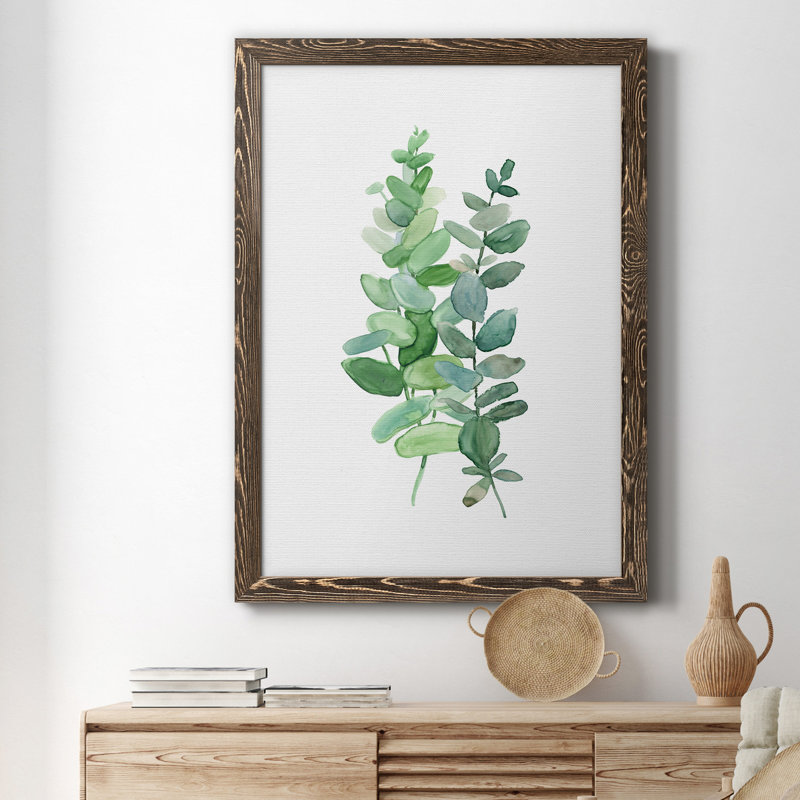Eucalyptus II - Toile encadrée de qualité supérieure - prête à être accrochée, H 31,5 po x l 23,5 po x P 1,5 po, Noyer