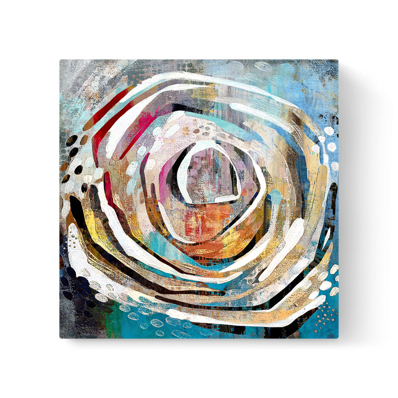City Lights I - peinture sur toile tendue, H 12 po x l 12 po