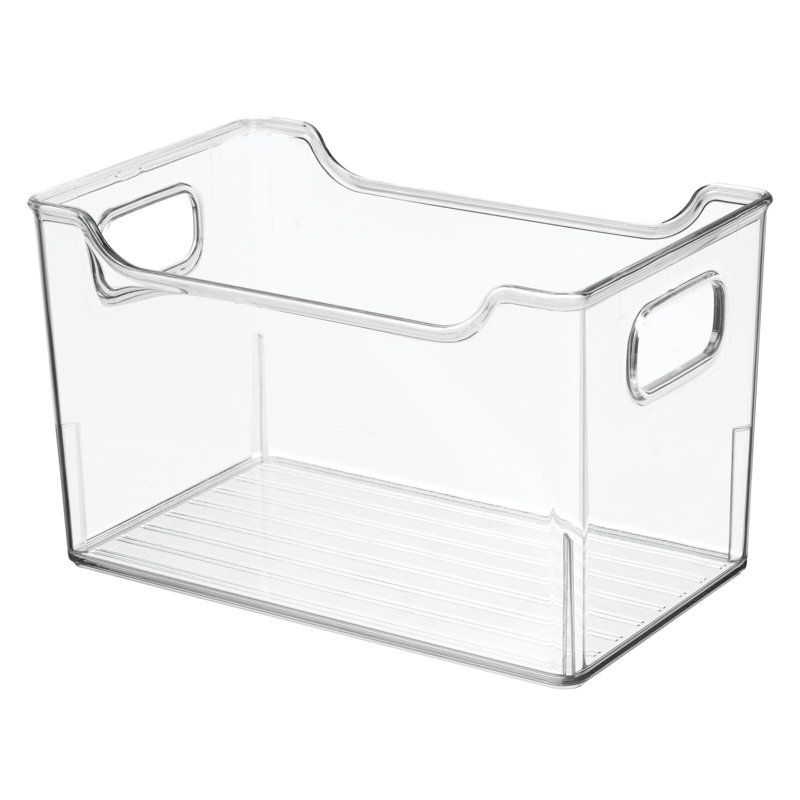 Mdesign Deep Plastic Office Storage Organizer Bin With Handles - 2 Pack - Clear, 4.00