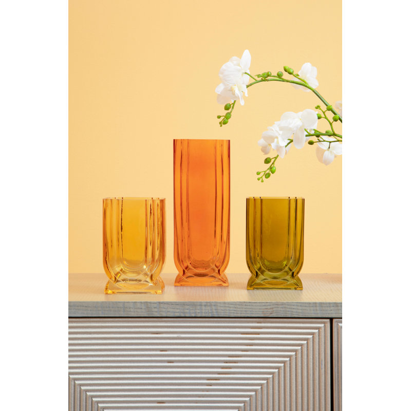 Daiji Glass Table Vase, Yellow