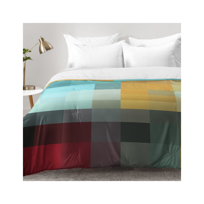Madart Inc Modern & Contemporary Box Stitch Abstract Comforter, King Comforter + 2 Shams