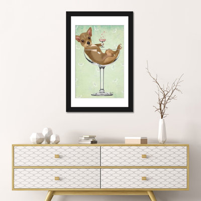 «Chihuahua in Cocktail Glass», impression sur toile
