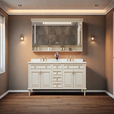 American country-style rock plate bathroom cabinet