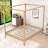Wood Four Poster Platform Bed-1377929590-1377929585