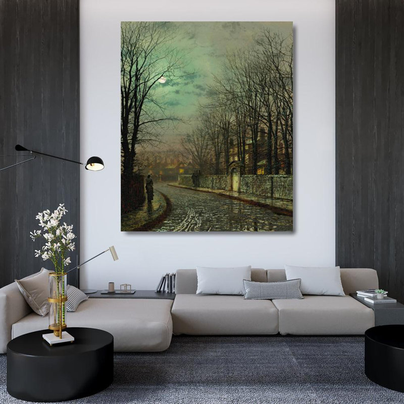 "The Tryst" par John Atkinson Grimshaw - Art mural sur toile tendue avec châssis, H 48 po x l 33 po