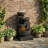 29-Inch Terrazzo Style LED Outdoor Indoor Water Fountain With Cascading Bowls & Stacked Stones