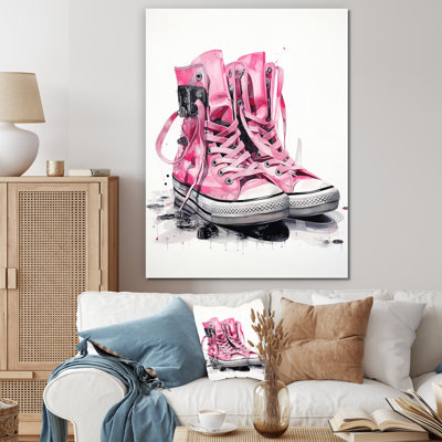Chuk Fashion, rose, espadrilles roses, obsession III sur toile