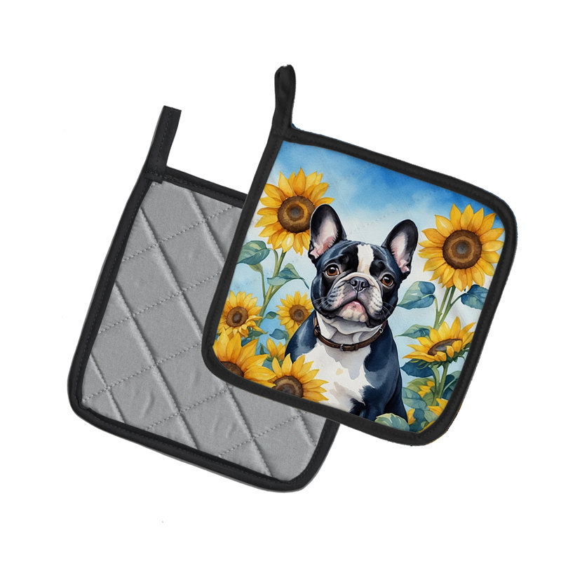 Caroline's Treasures In Sunflowers Floral Polyester Potholder Set