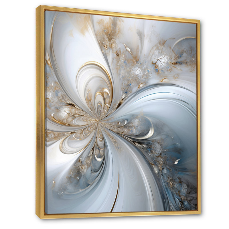 Cosmic Bliss Fractal Spiral - Fractals, reproduction sur toile encadrée, 32" H x 16" W, Cadre flottant doré
