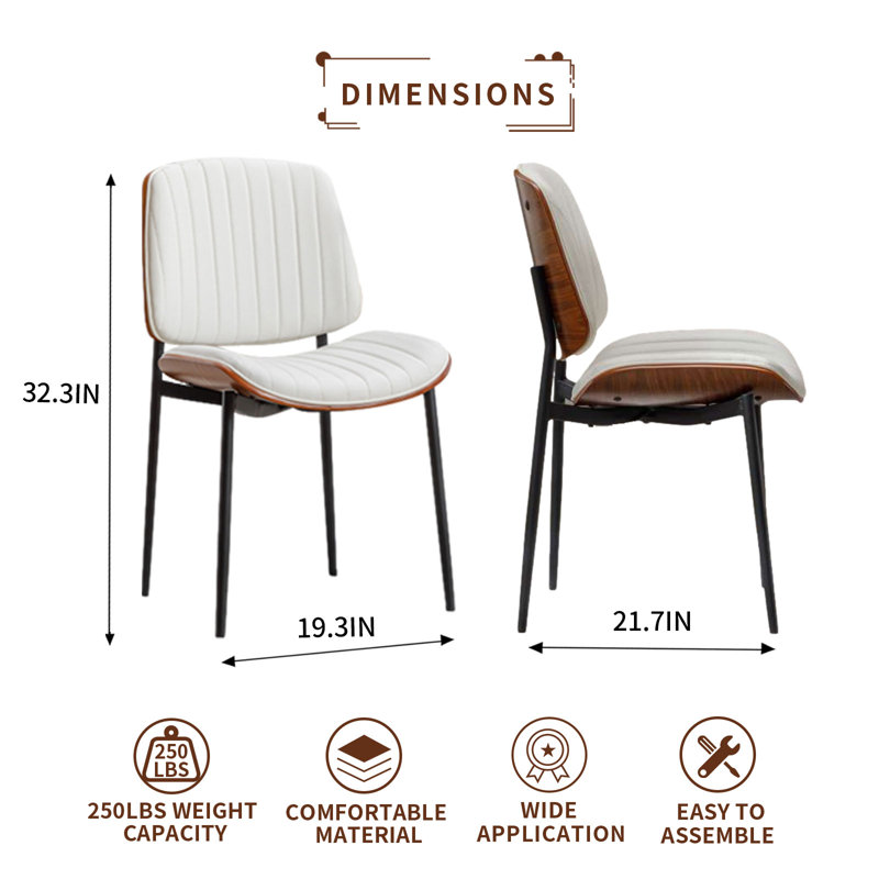 Kinneret Upholstered Back Side Chair, White