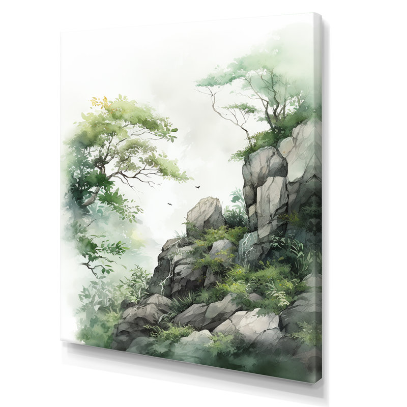 Minimalisme cliffside rêverie sur toile, Toile tendue, H 20 po x l 12 po