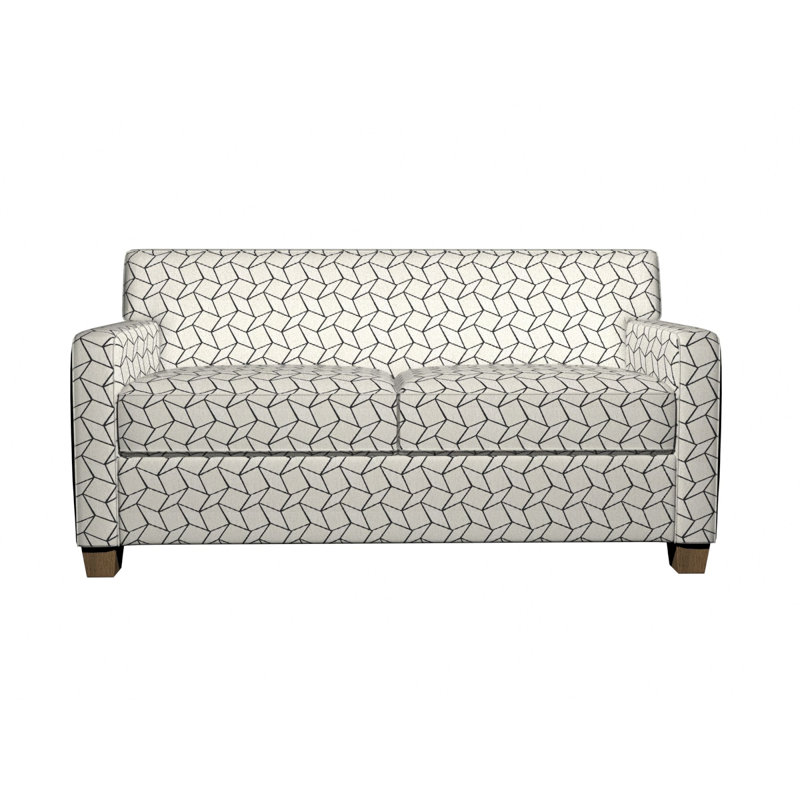 Tissu de lin géométrique, Blanc / Noir