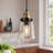Modern Black Mini 1-Light Glass Pendant Light