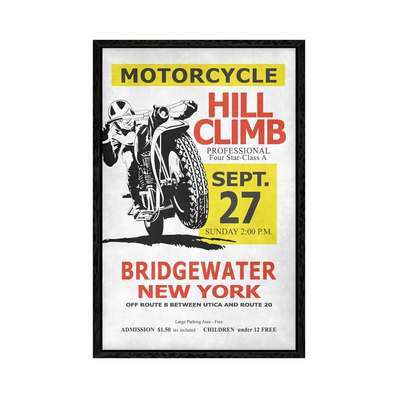 Motorcycle Races Peoria by Mark Rogan - Print on Canvas, Black Framed, 66.04cm H x 45.72cm W x 3.81cm D