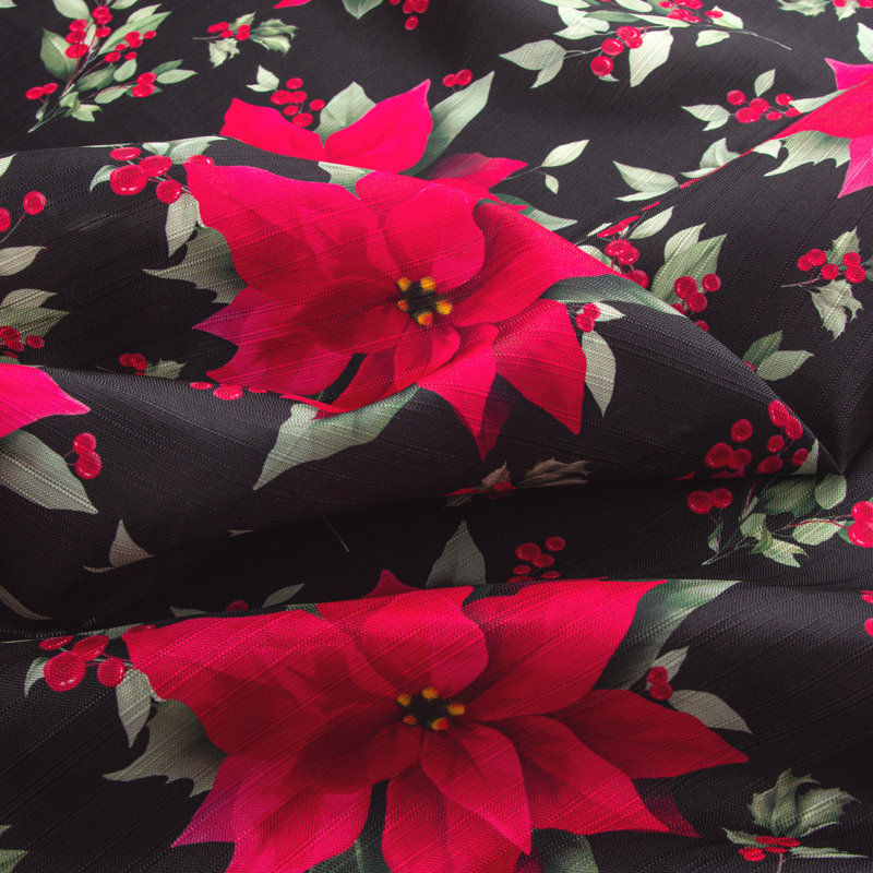 Rideau de douche Christmas Holly Poinsettia