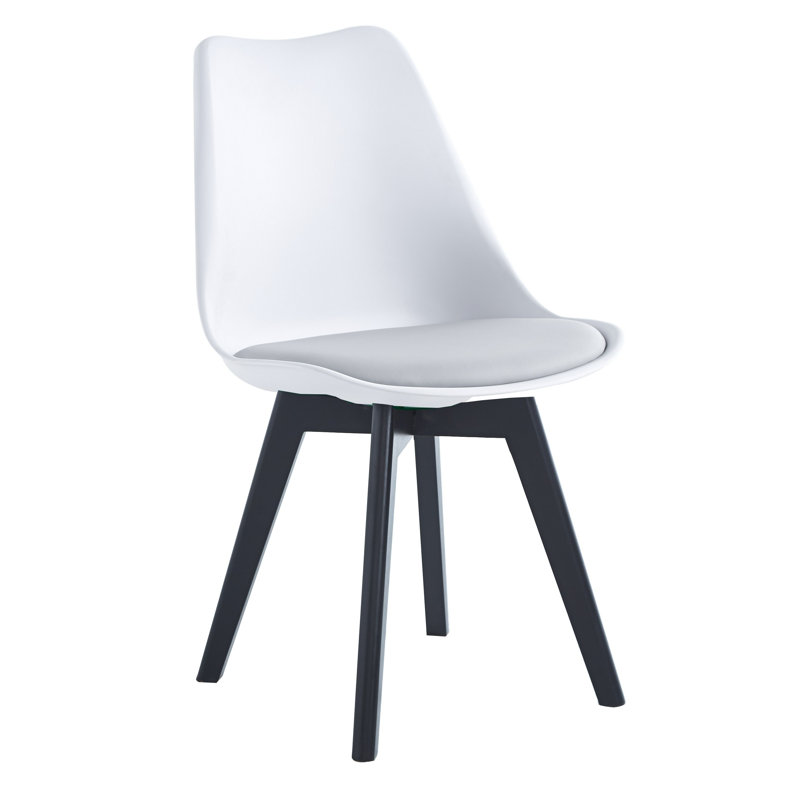 Ensemble de 4 chaises en bois et polypropylène Sanora, Blanc