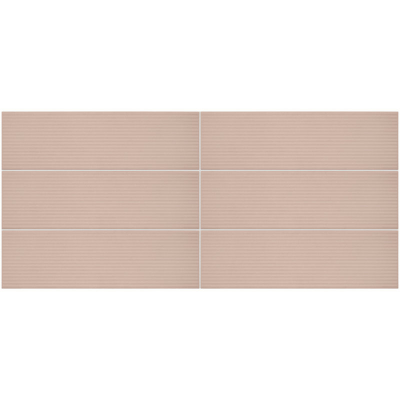Carreau de mur linéaire en porcelaine émaillée 4 "x 12" Stencry (30 pièces par carton) (8,72 pieds carrés par carton), Rosé