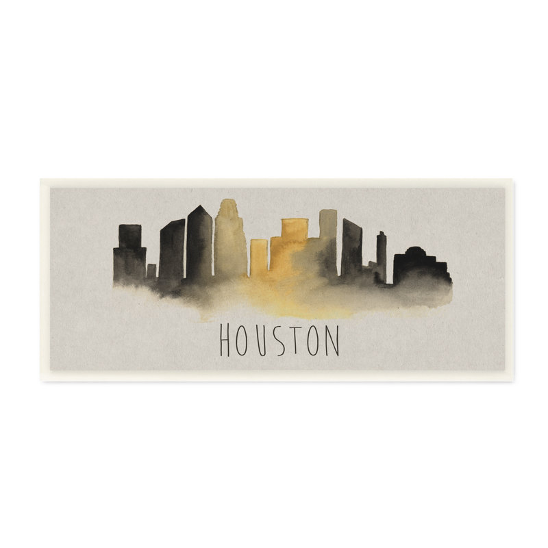 « houston horizon silhouette », impression, H 7 po x l 17 po, Plaque murale
