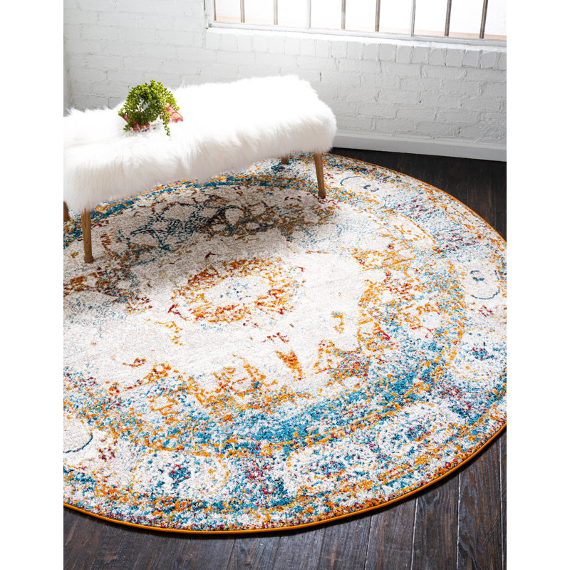 Walmoor Oriental Indoor Rug, Round 8'