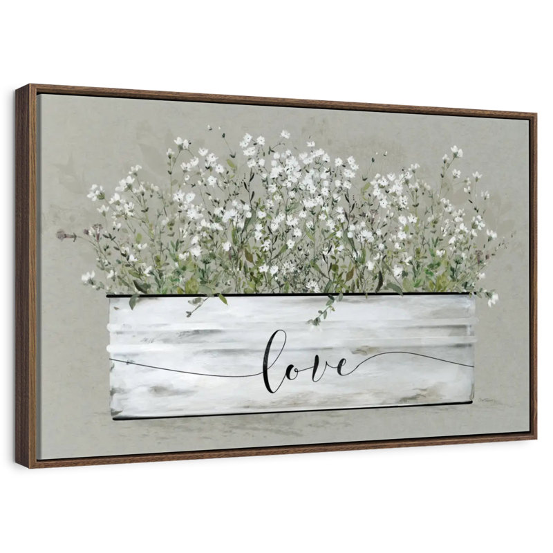 Bouquet de Grace Bucket Love, Cadre flottant noyer, 31 po x 21 po