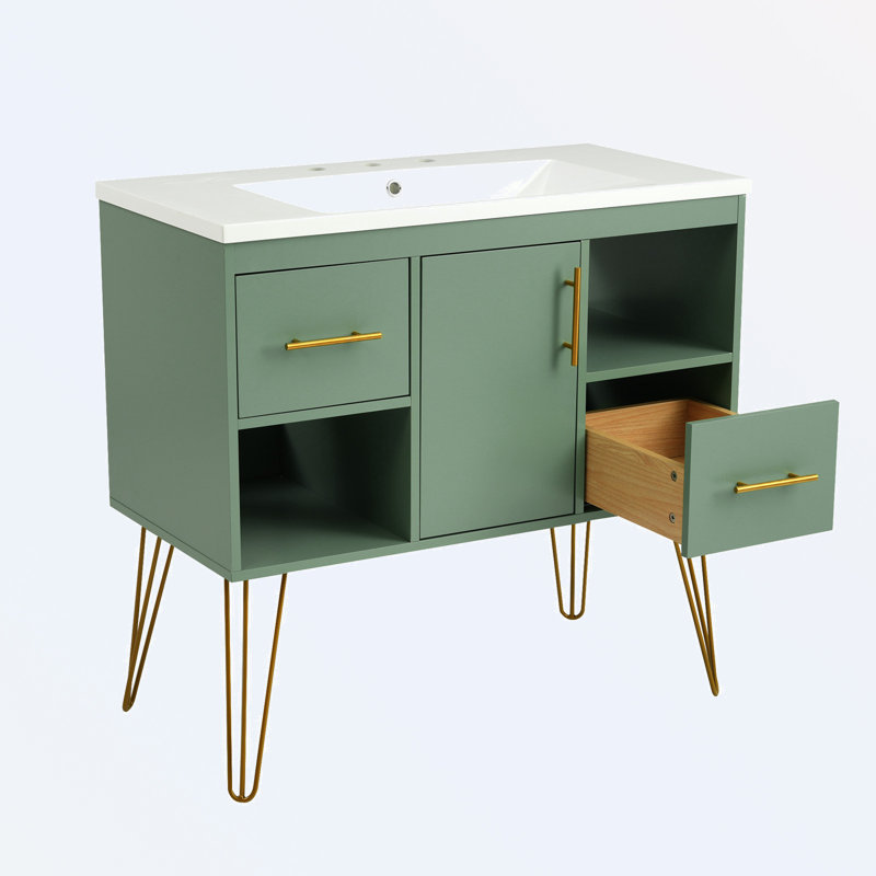 Bathroom Vanity with Resin Sink Combo Set