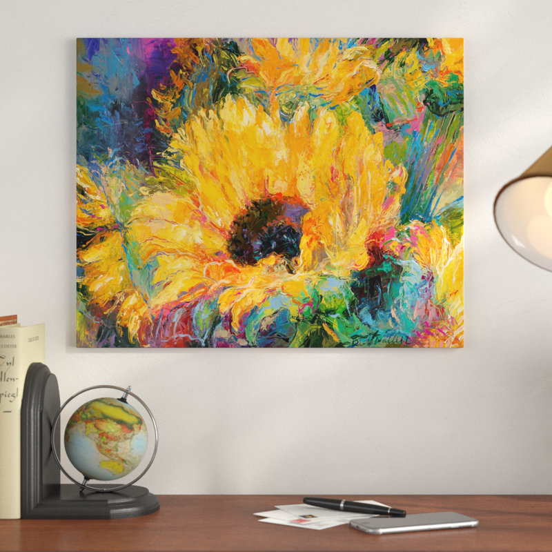 Blue Sunflowers Canvas Art for Kids Nursery