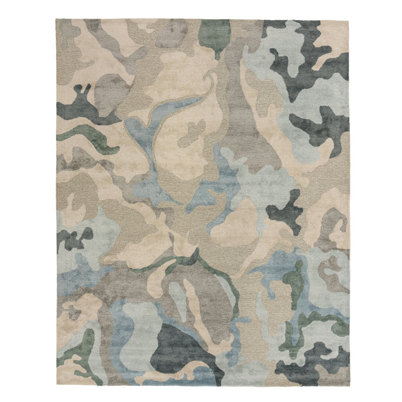 Tapis en laine / tencel touffeté à la main Nouvelle-Zélande, 5 pi x 8 pi