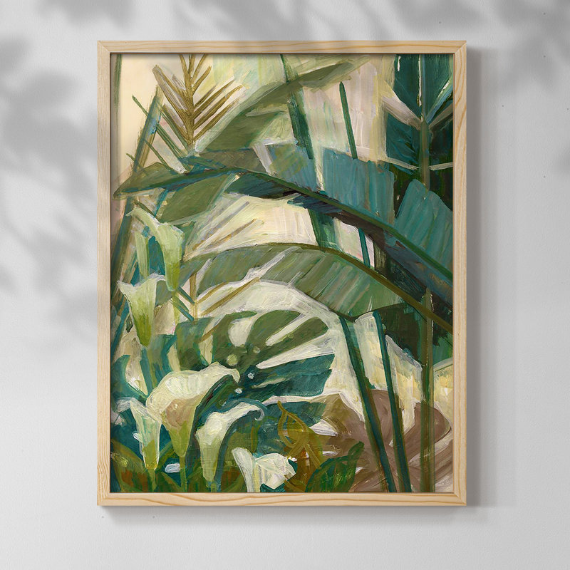 Nouveau cadre tropical imprimé - bois massif, H 21 po x l 17 po